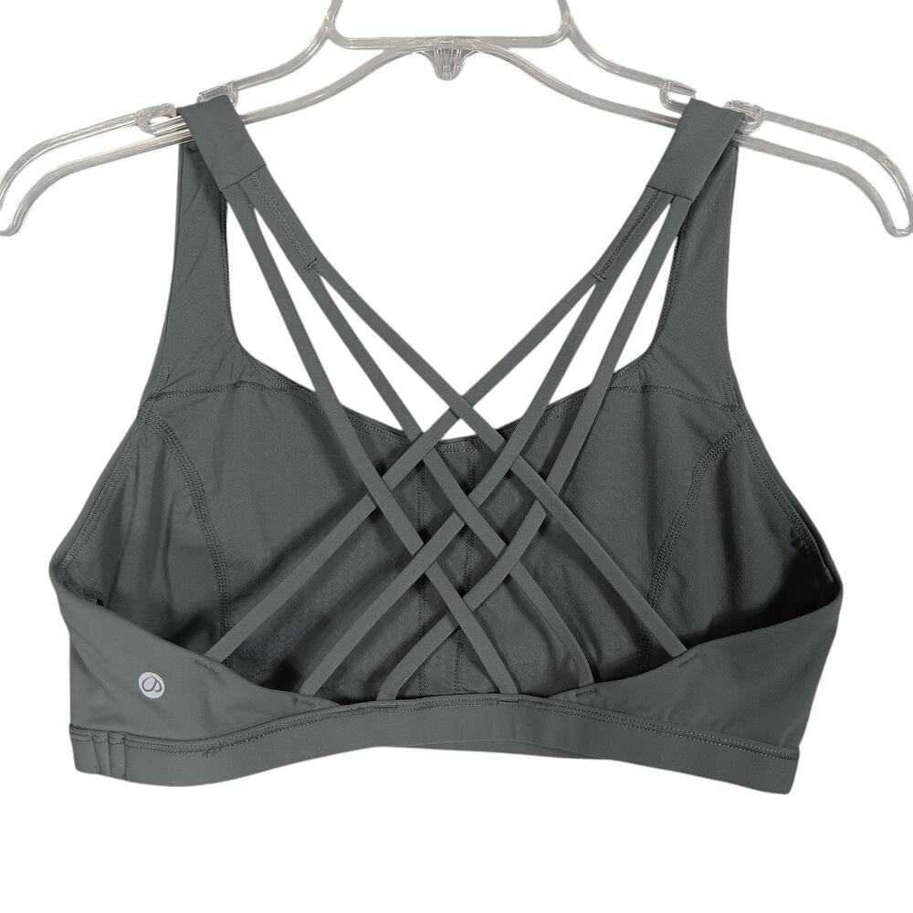 Crz Yoga Women's Strappy Back Workout Yoga Sports Bra Size Small Gray Sage